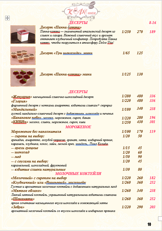 Десерты, мороженое
